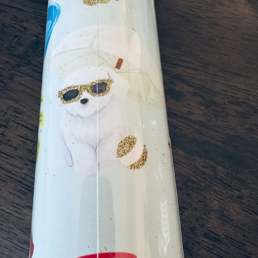 Tropical Island Party Dog Molly & Rex Premium Gift Wrap Wrapping Paper